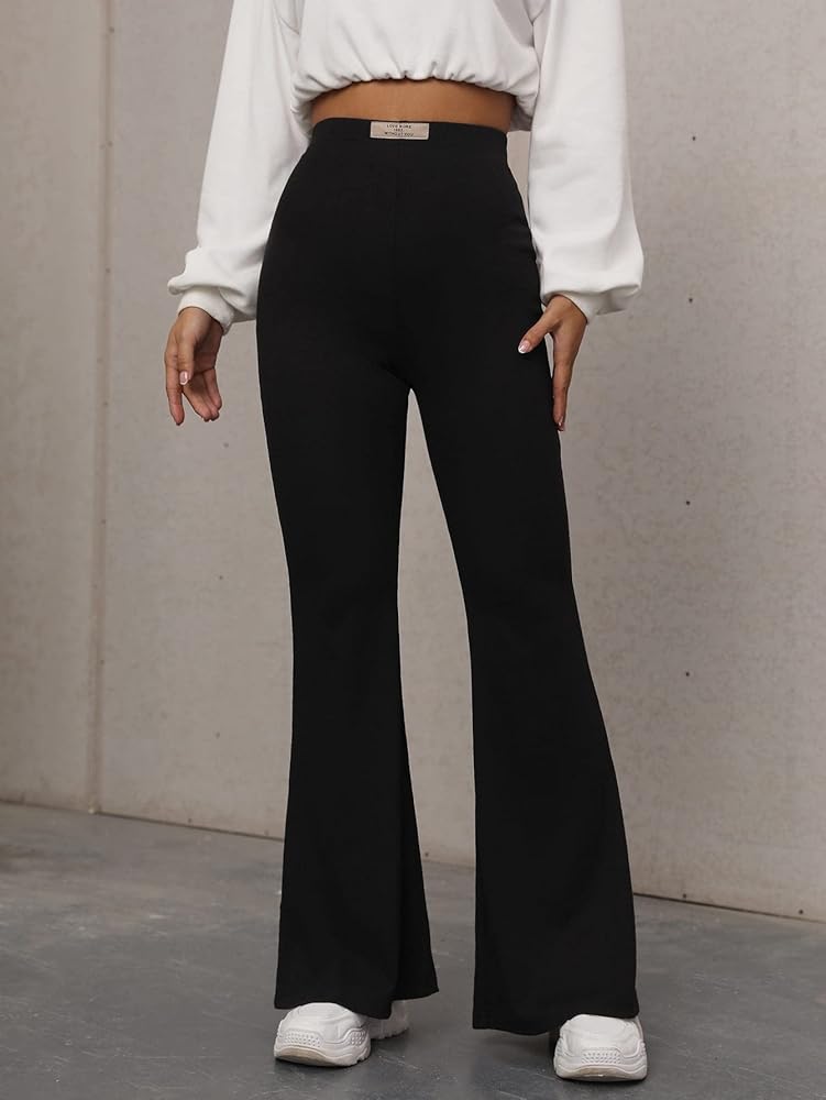Amazon.com: VERAIZ Women's Pants High Waist Patched Detail